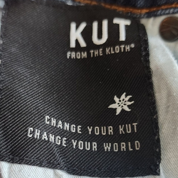 KUT Catherine Ankle Straight Jeans Sz 4 Dark Wash Raw Hem - Picture 11 of 12